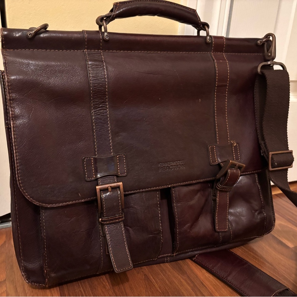 Michael Kors Collection Dark Brown Leather Messenger Bag
